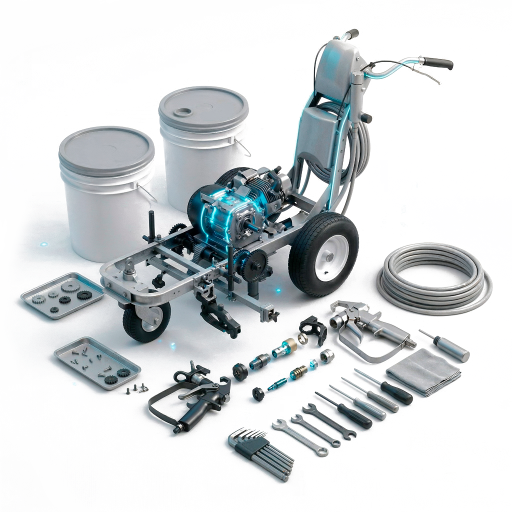 Machine de marquage au sol professionnelle pour traçage parking et routes